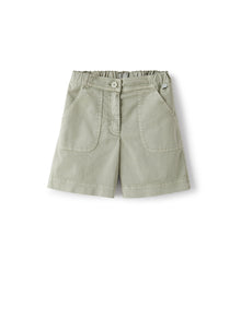 Bermuda Shorts in Cotton Gabardine | Green Oregano