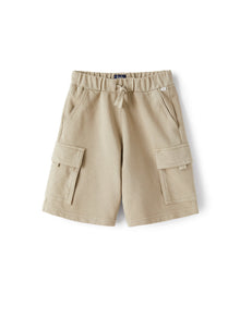 Cargo-Style Bermuda Shorts in Fleece | Sand