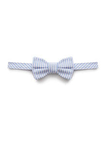 Bow Tie in Striped Seersucker | Light Blue