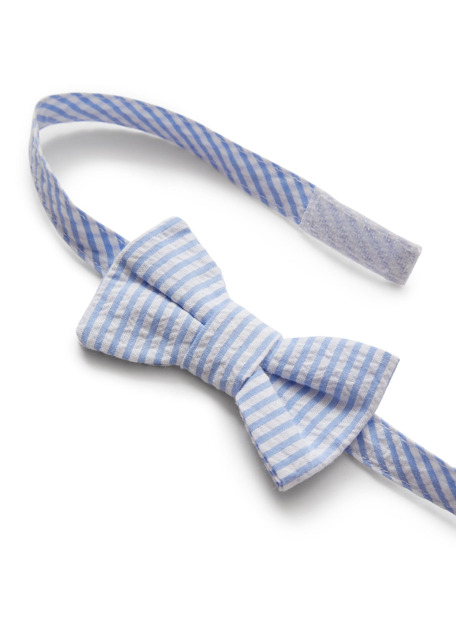 Bow Tie in Striped Seersucker | Light Blue