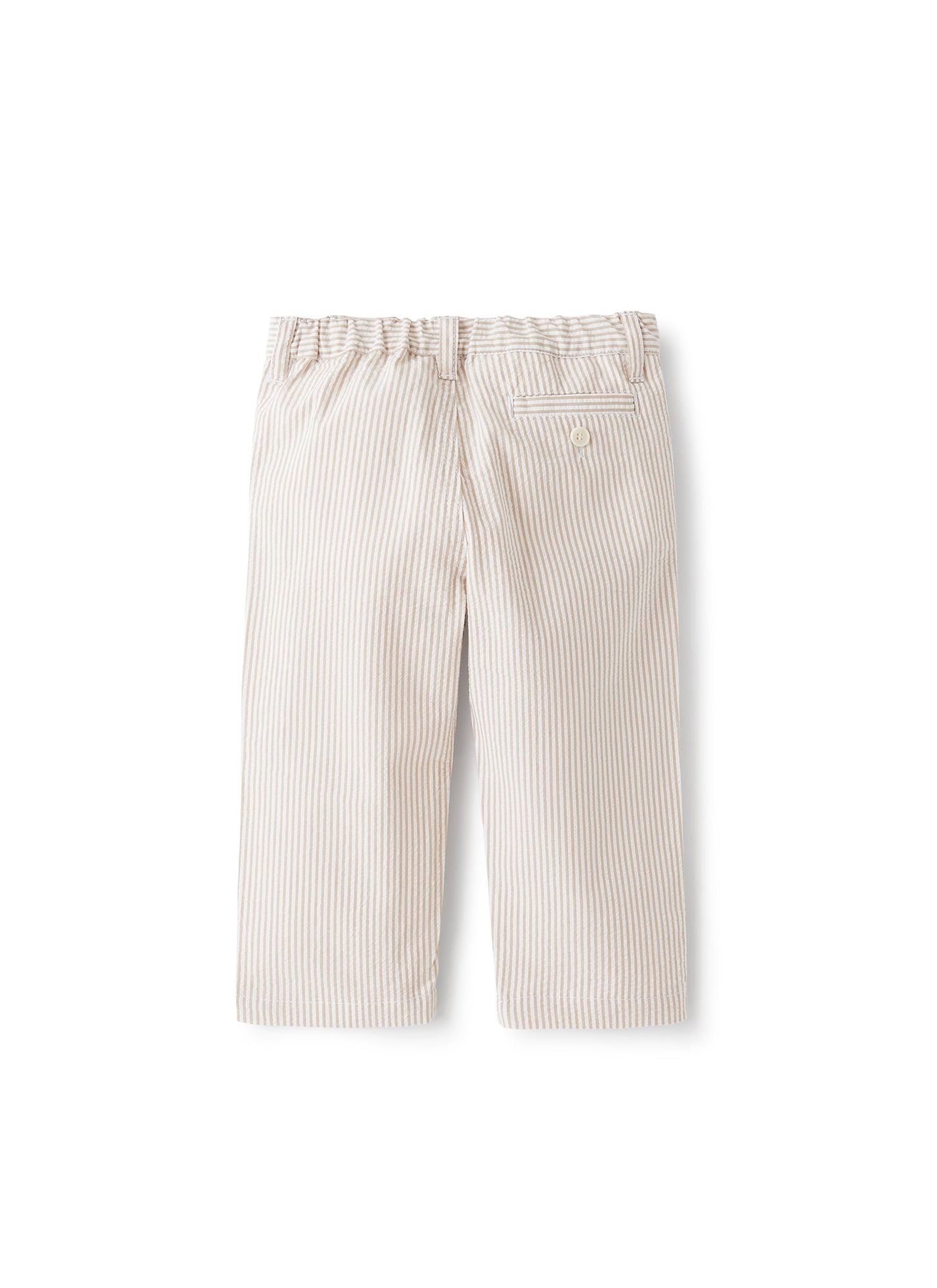 Trousers in Seersucker | Dark Beige