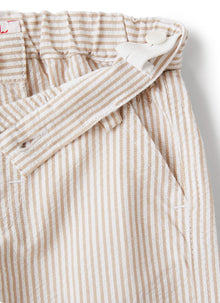 Trousers in Seersucker | Dark Beige