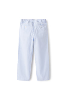 Trousers in Striped Seersucker | Light Blue