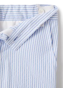 Trousers in Striped Seersucker | Light Blue