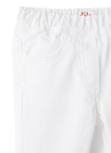 Cropped Trousers in Gabardine | White