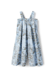 Cotton Dungarees in An Exclusive Print | Powder Blue