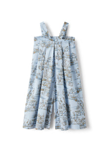 Cotton Dungarees in An Exclusive Print | Powder Blue