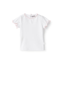 Jersey T-Shirt with Contrasting Trim | White/Strawberry Red