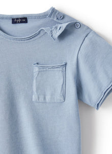 T-Shirt in Light-Organic Jersey | Powder Blue