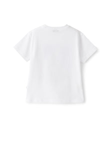 Jersey T-Shirt with Saint-Malo Print | White/Orange