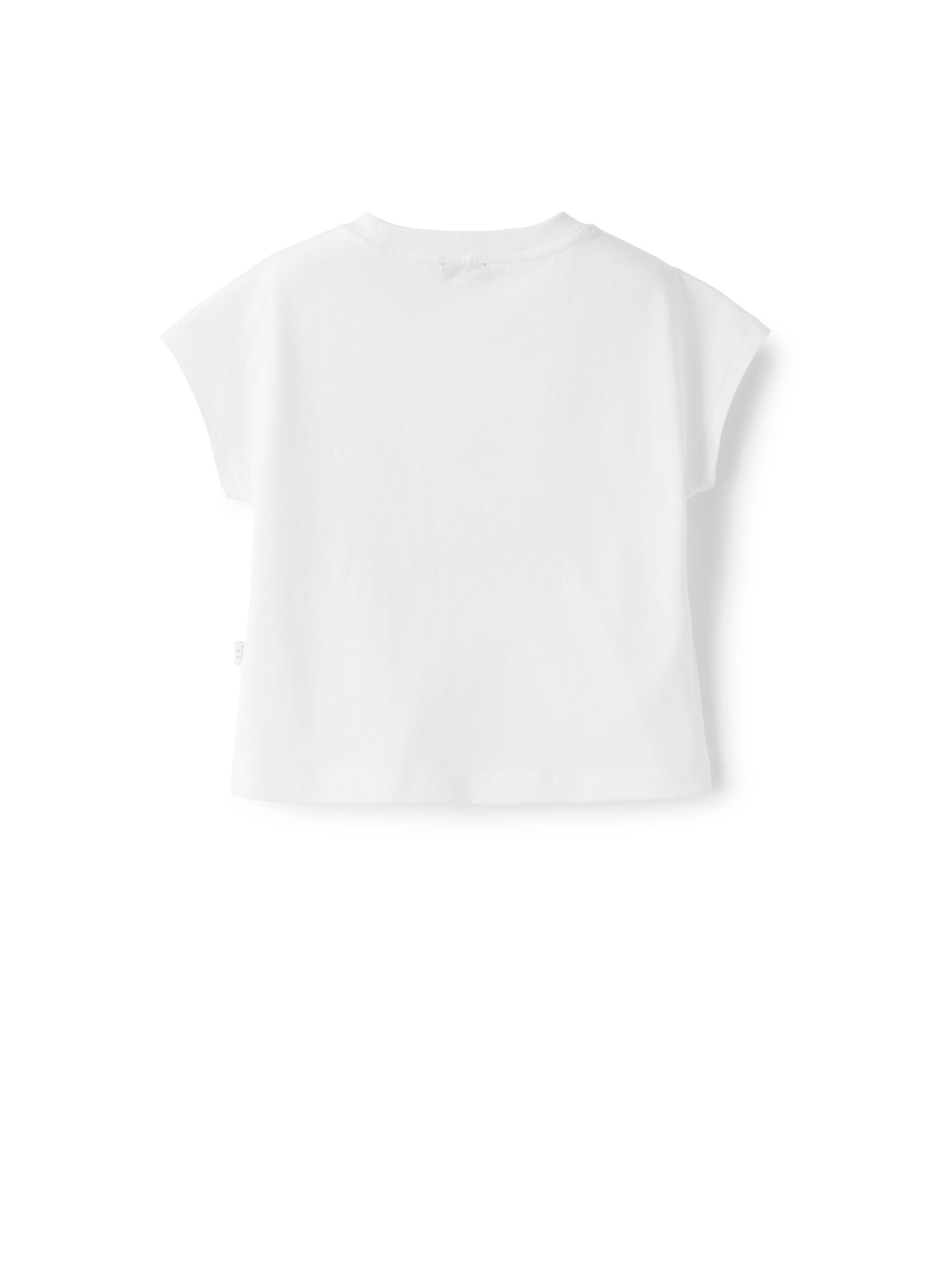 T-Shirt with Print of Little Girl | White/Salvia