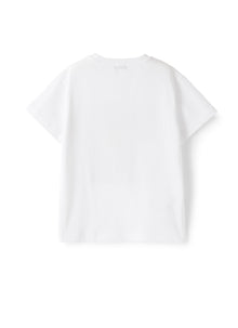 Jersey T-Shirt with Biker Print | White/Green