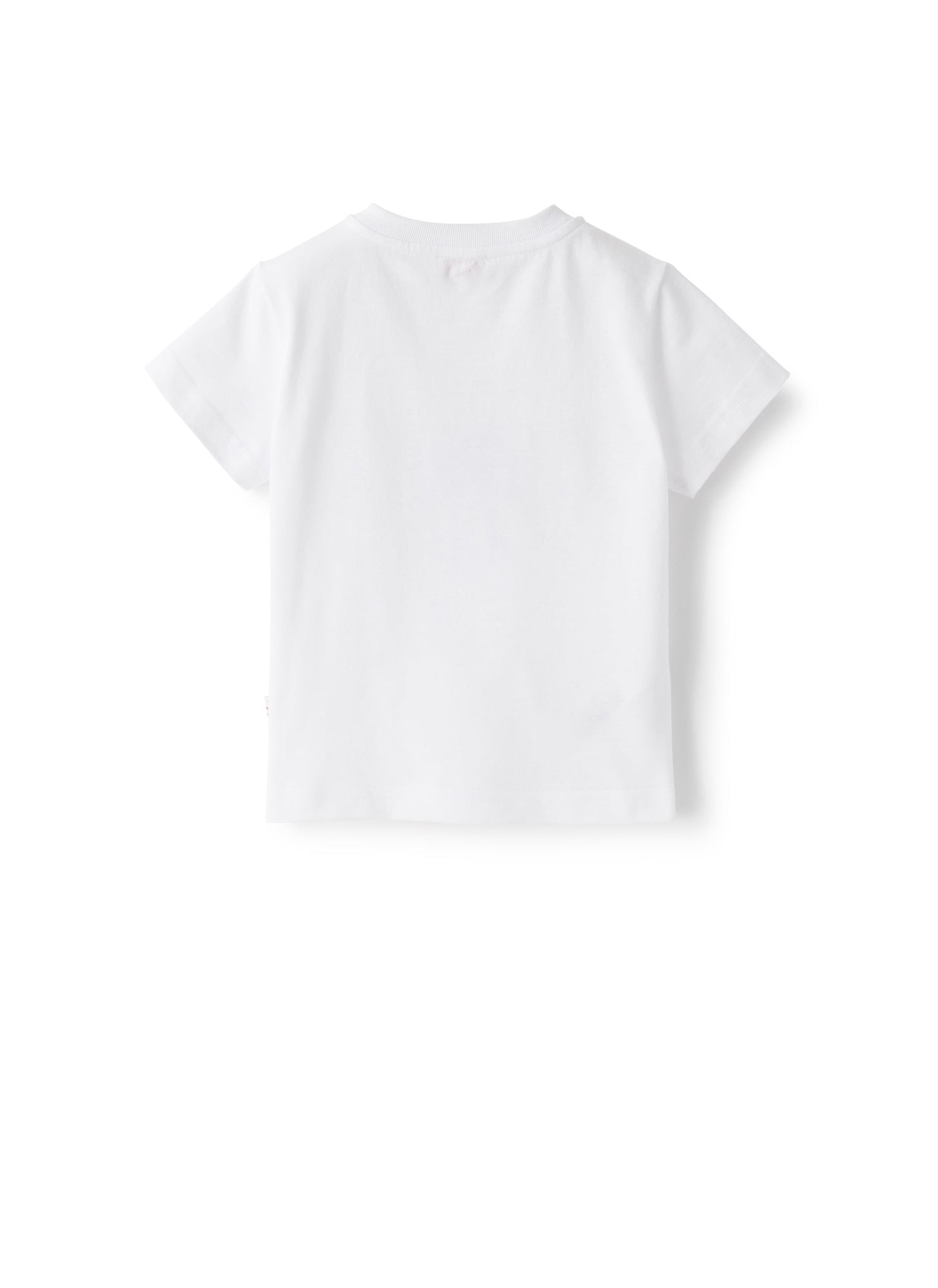 T-Shirt with Appliqued Octopus | White/Powder Blue