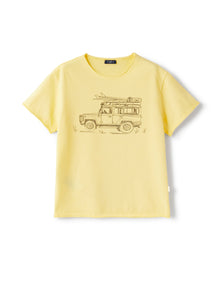 T-Shirt in Organic Garment-Dyed Cotton | Chick Yellow/Green