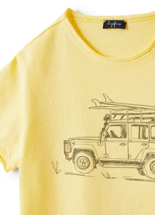 T-Shirt in Organic Garment-Dyed Cotton | Chick Yellow/Green