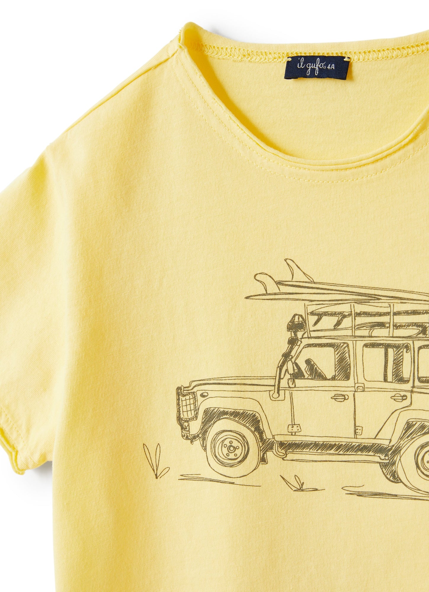 T-Shirt in Organic Garment-Dyed Cotton | Chick Yellow/Green