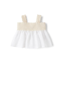 Crochet Top in Linen | White/Milk