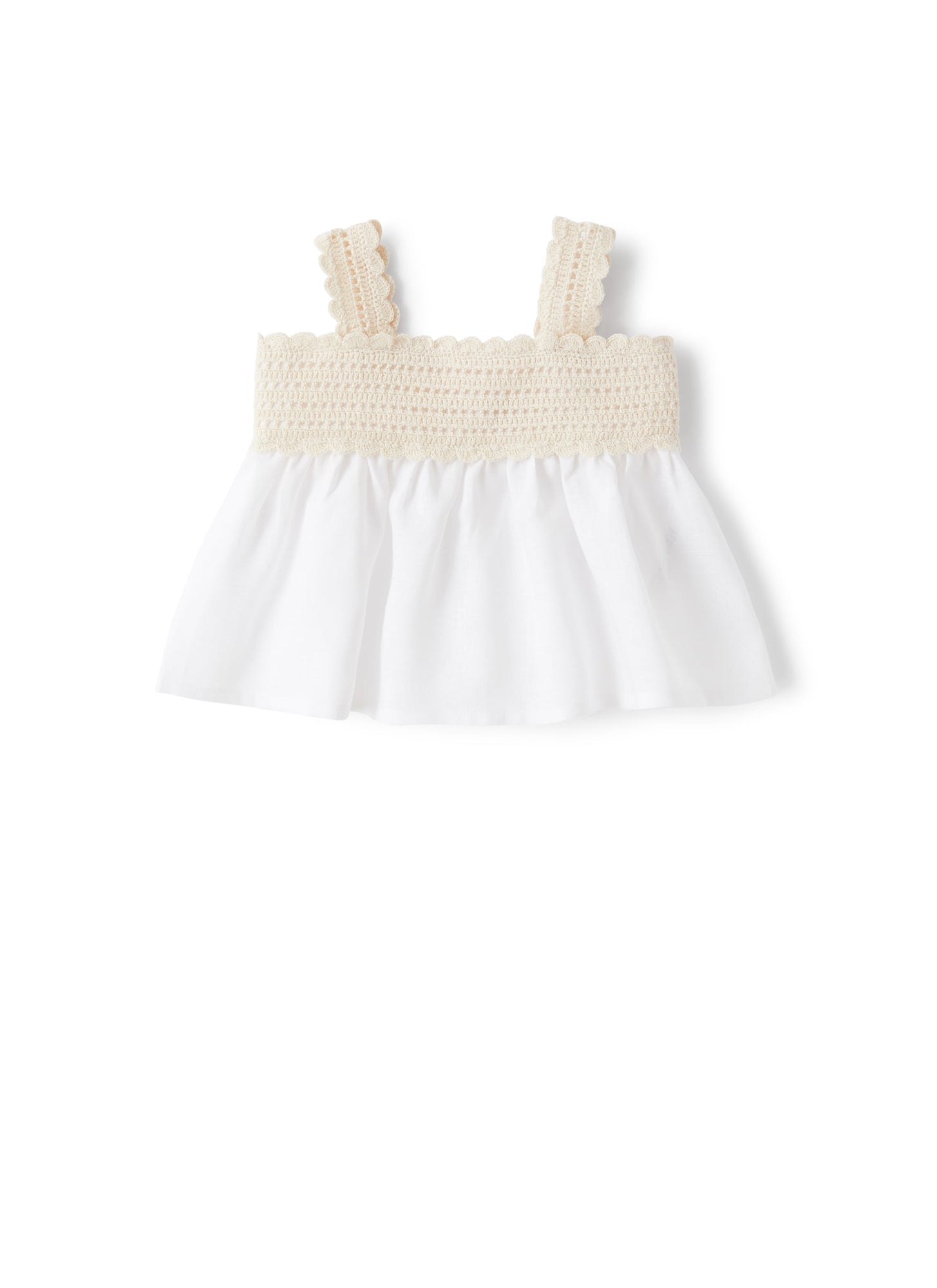 Crochet Top in Linen | White/Milk