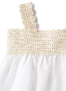 Crochet Top in Linen | White/Milk