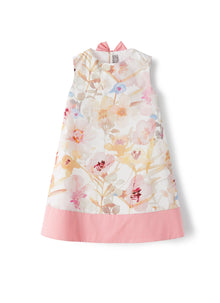 Sleeveless Dress with Floral Pattern | Pink/Pink