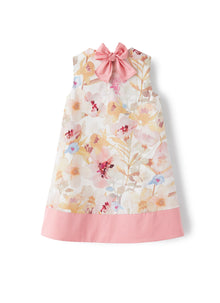 Sleeveless Dress with Floral Pattern | Pink/Pink