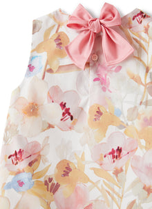 Sleeveless Dress with Floral Pattern | Pink/Pink