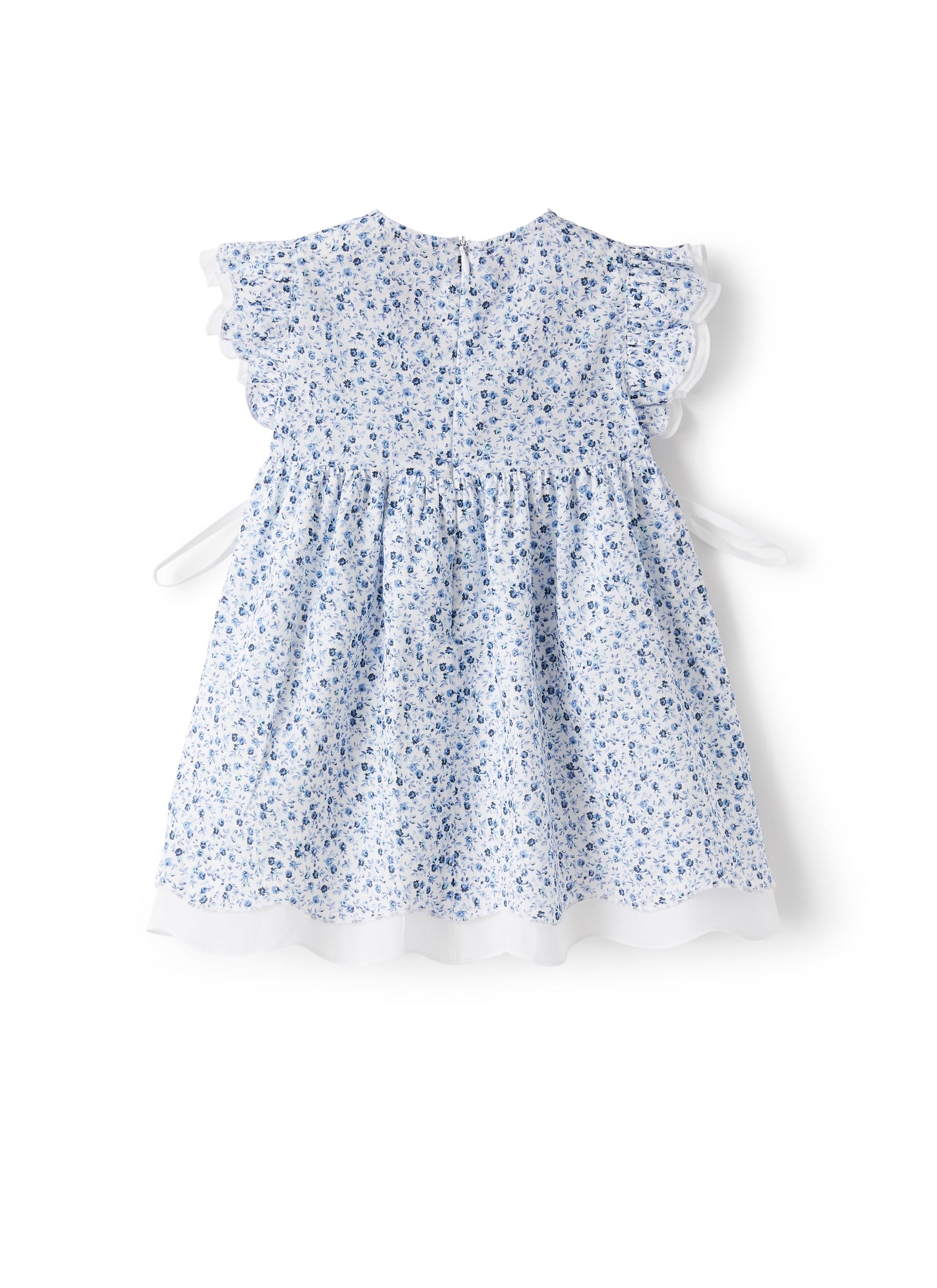 Voile Dress with A Floral Print | Light Blue