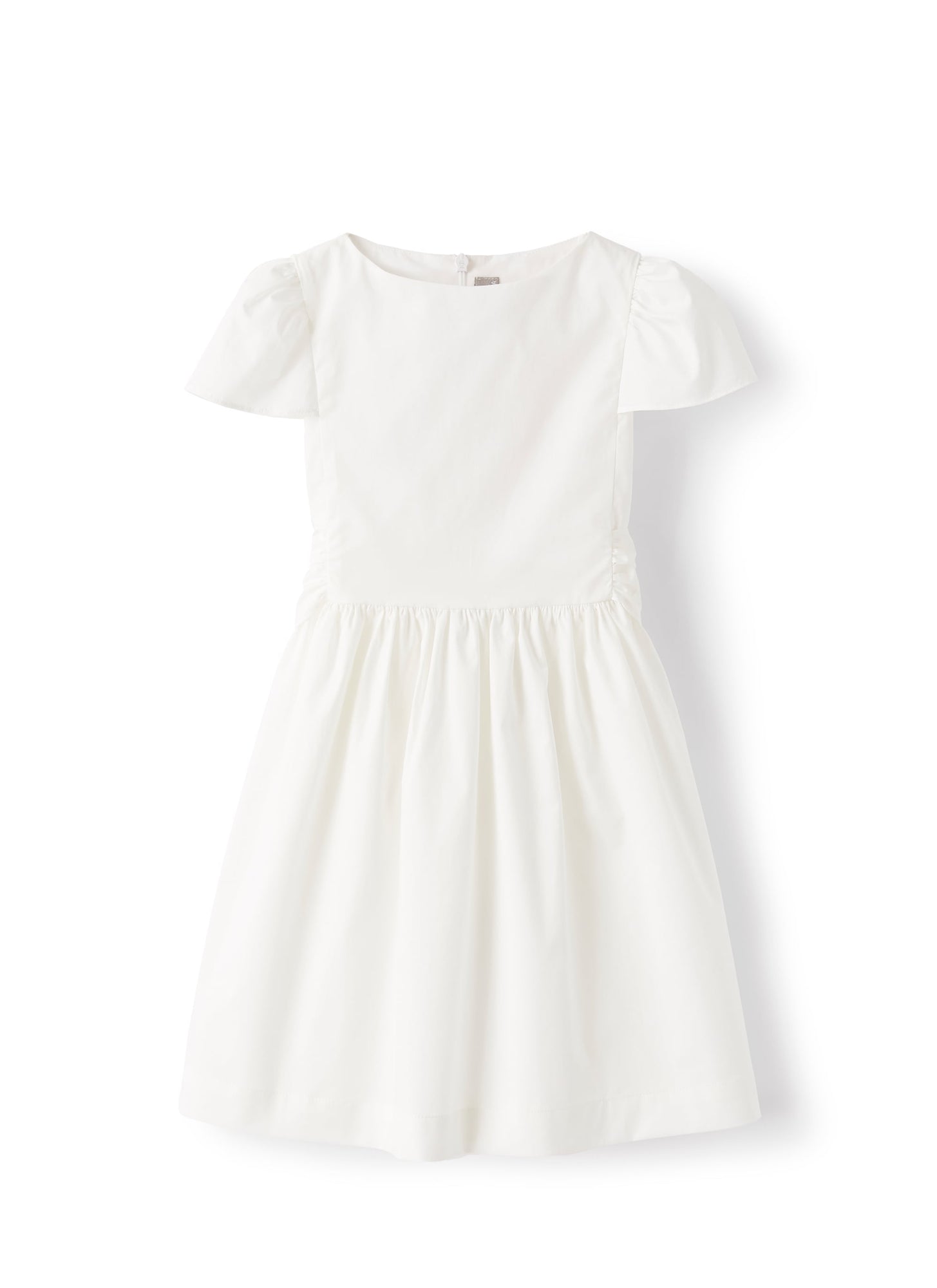 Sateen Dress with Bow | White
