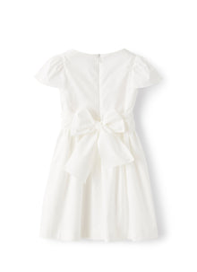 Sateen Dress with Bow | White