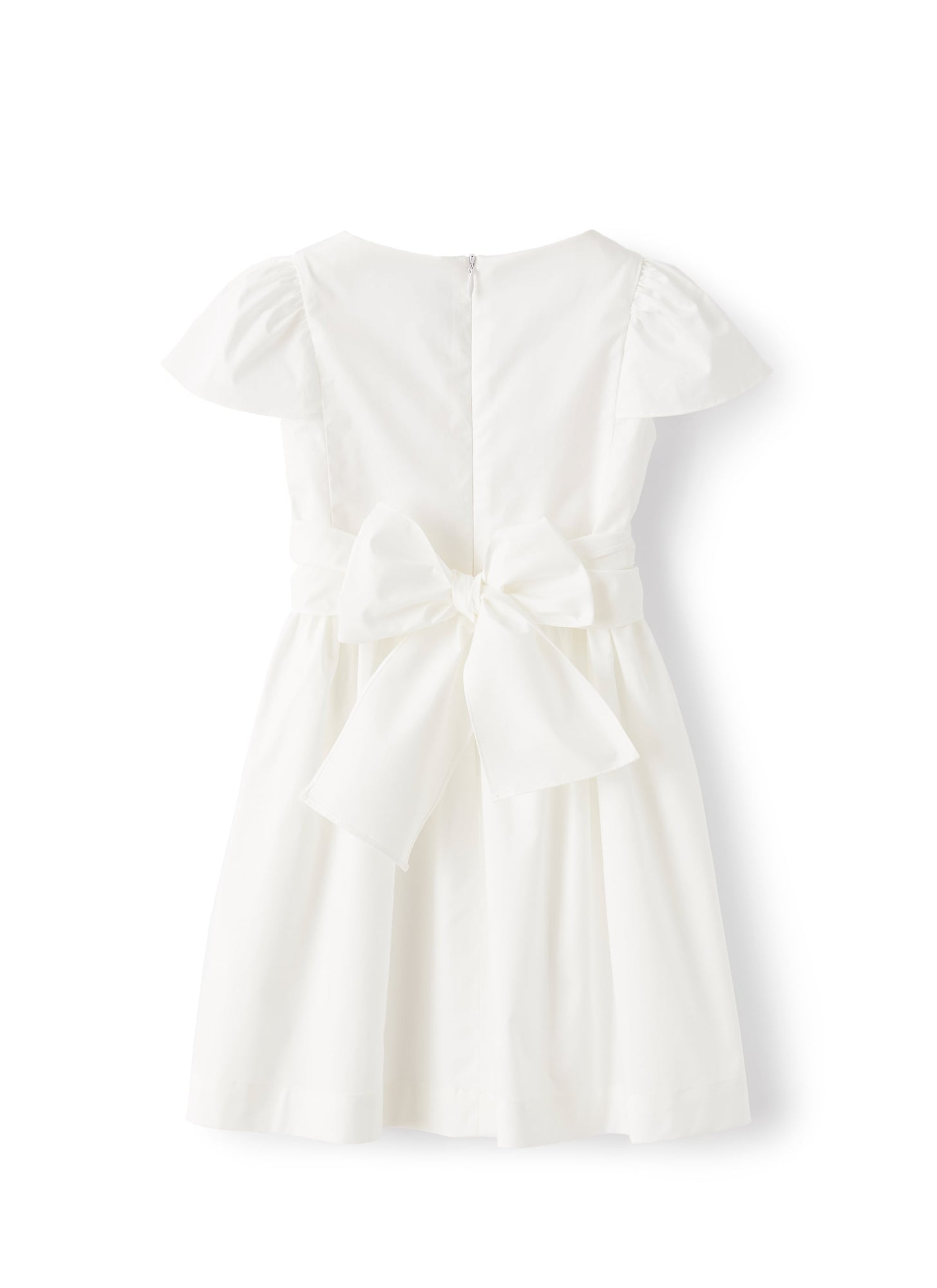 Sateen Dress with Bow | White