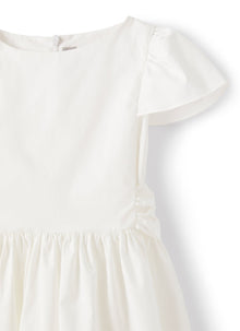 Sateen Dress with Bow | White