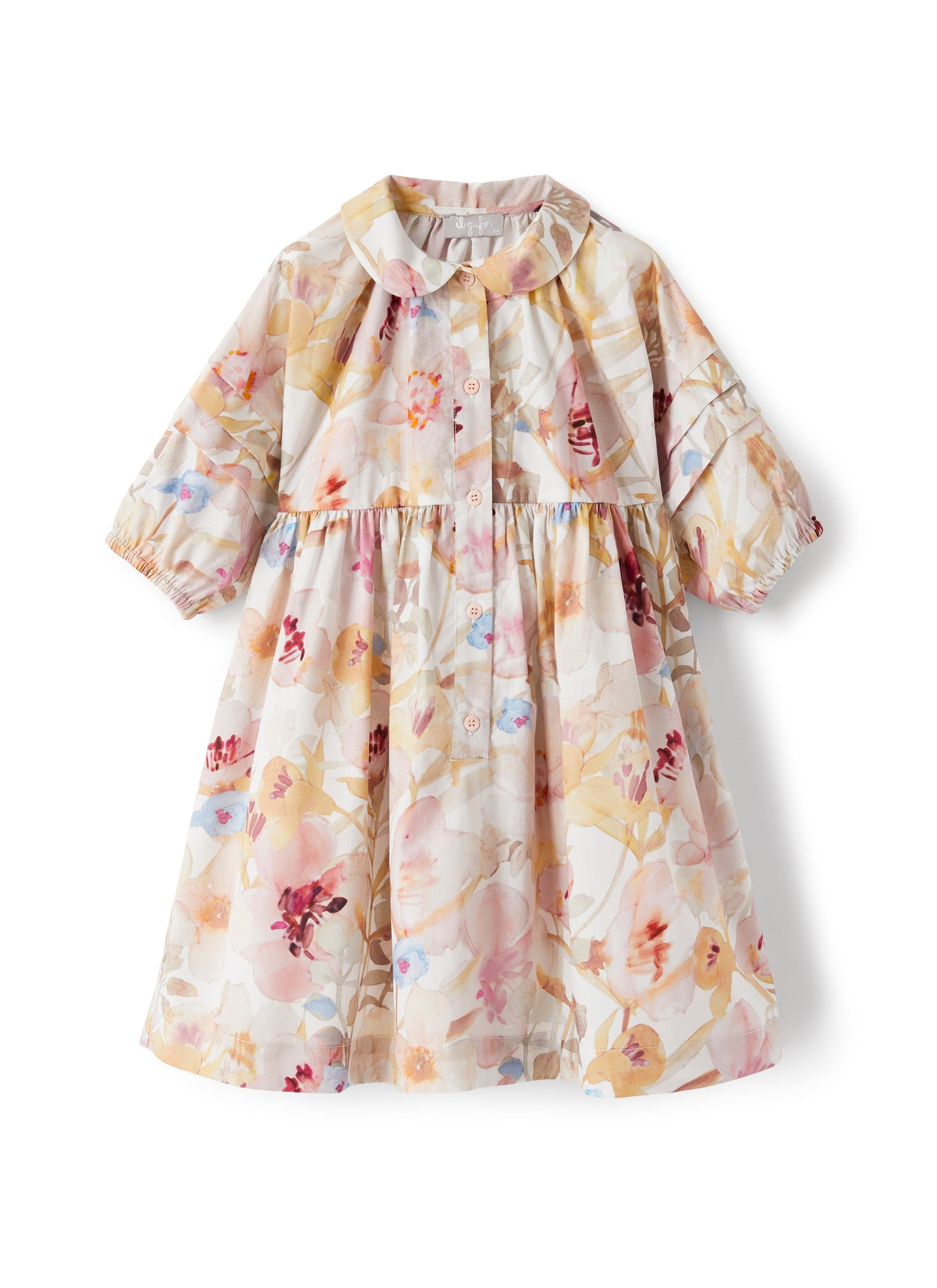 Cotton Dress with Floral Patterning | Rose