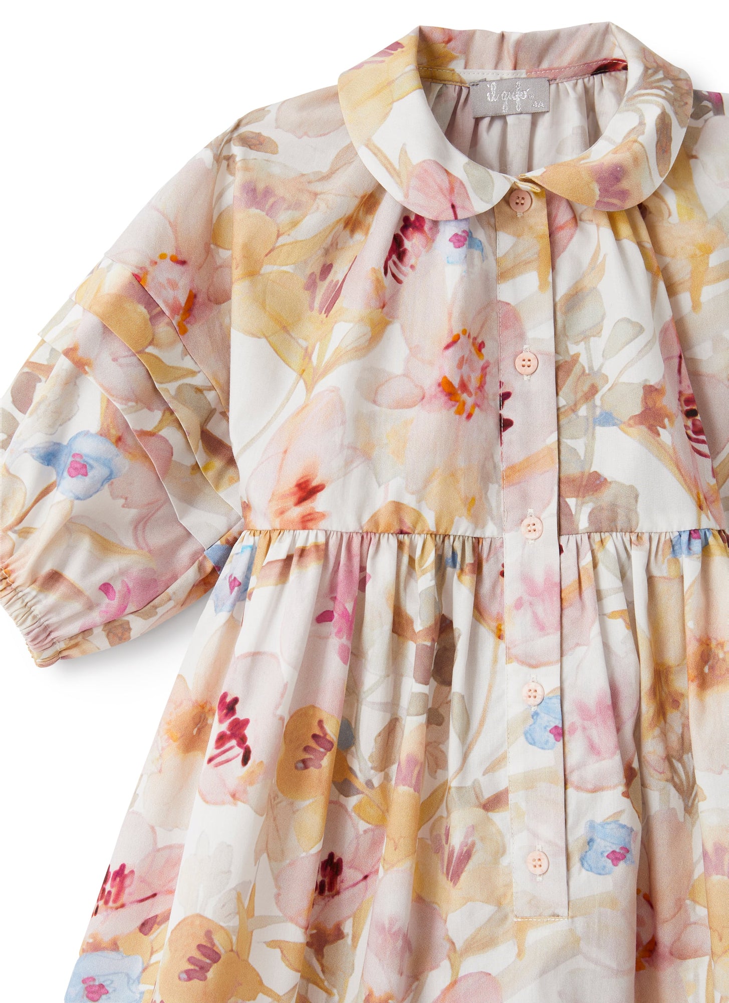 Cotton Dress with Floral Patterning | Rose
