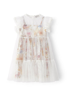 Dress with Flowers | Milk/Pink