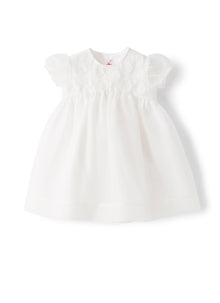 Baby Girls’ Dress in Organza | White