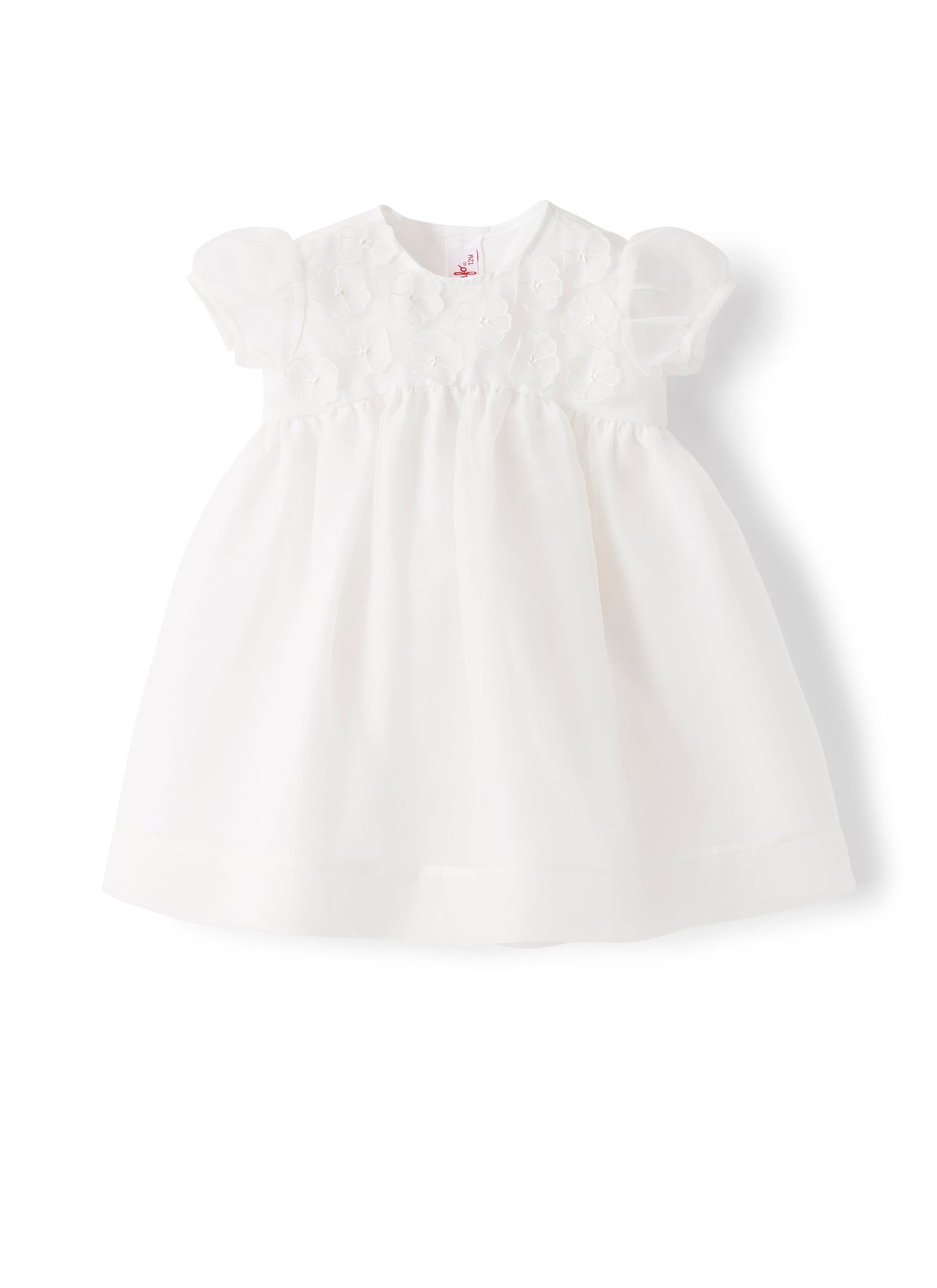Baby Girls’ Dress in Organza | White
