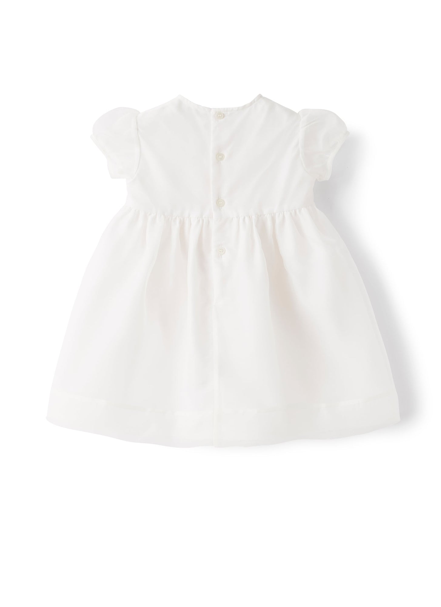 Baby Girls’ Dress in Organza | White
