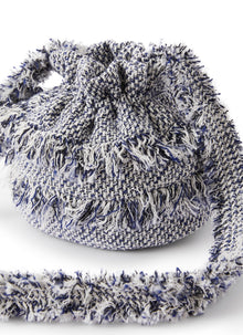Crossbody Bag in Raised-Weft Cotton | Electric Blue