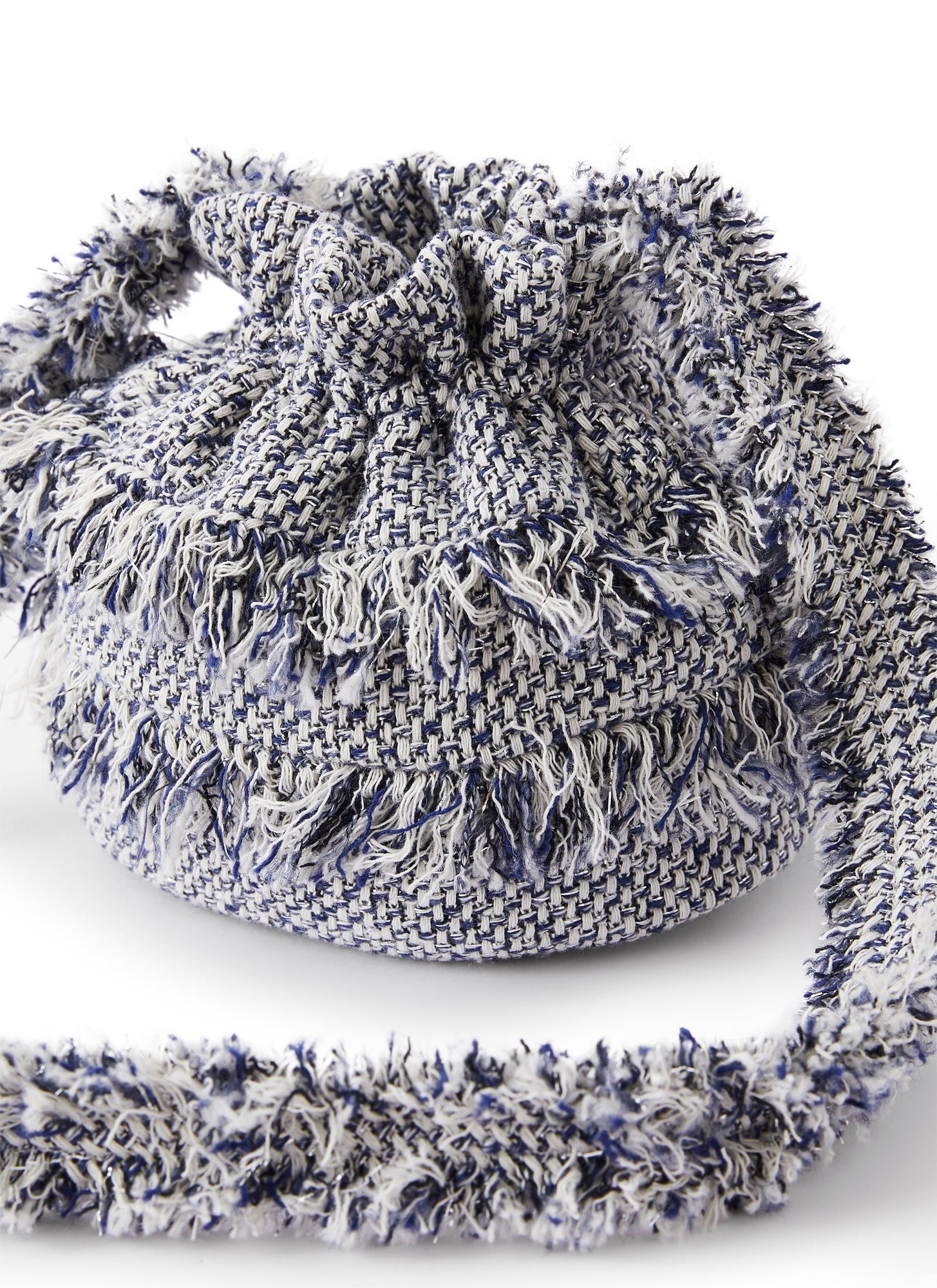 Crossbody Bag in Raised-Weft Cotton | Electric Blue