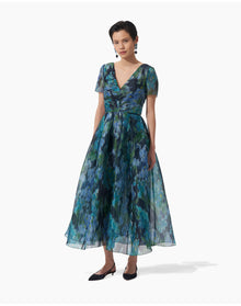 Short Sleeve V-Neck Dress | Midnight Multi
