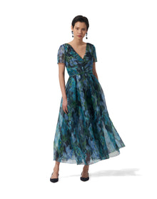 Short Sleeve V-Neck Dress | Midnight Multi