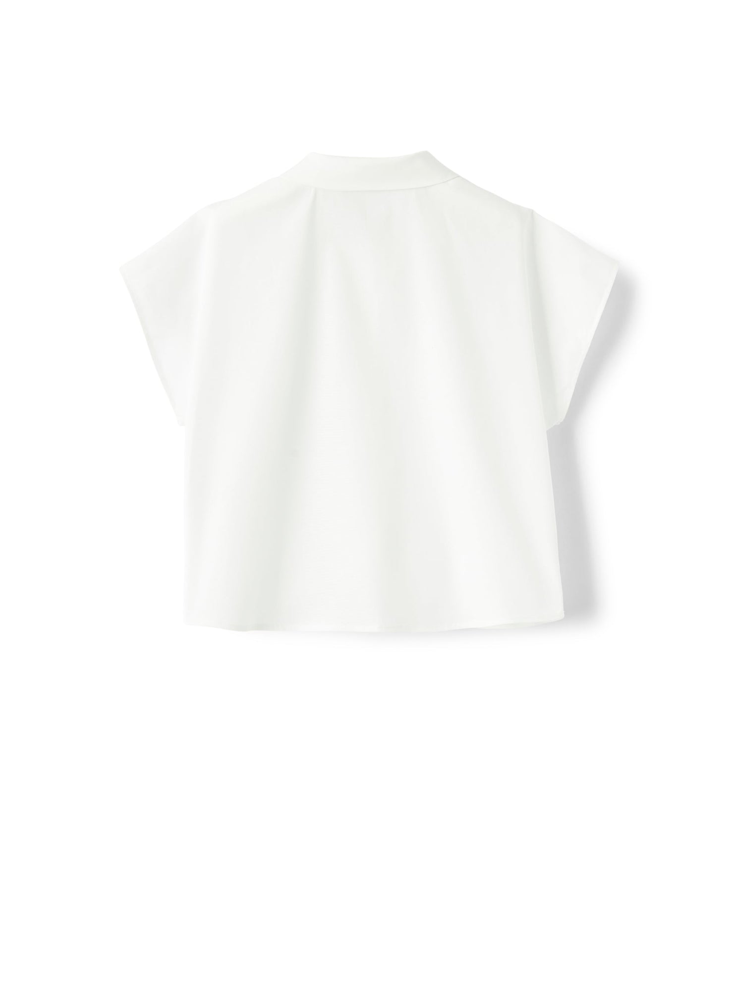 Short-Sleeve Shirt in Stretchy Poplin | White