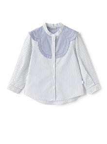 Striped Cotton Shirt  | Blu Denim