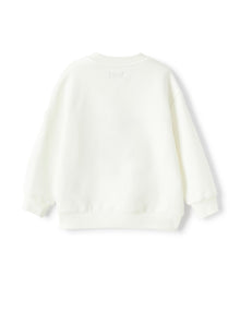 Sweatshirt with Embroidered Motorbike  | Milk/Blue