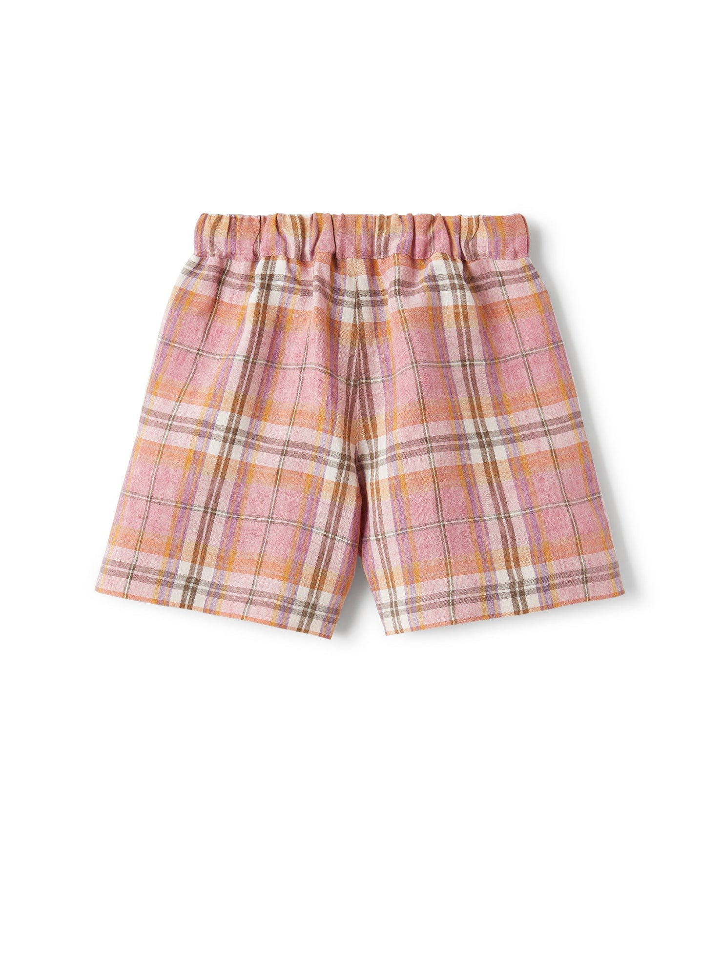Bermuda Shorts in Madras-Patterned Linen | Tropea