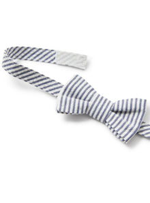 Bow Tie-&-Striped Seersucker | Blue