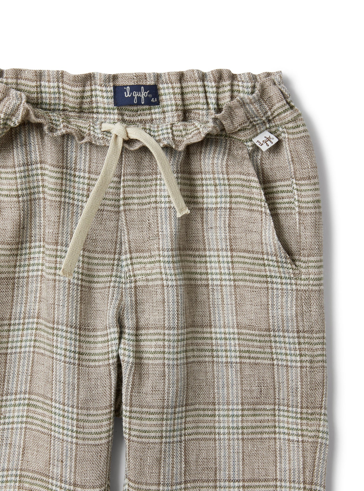 Drawstring Trousers in A Glen-Check Pattern | Noce