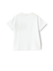 T-Shirt with Embroidered Car | White/Blue