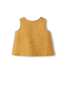 Top in Cinnamon Melange Linen | Cannella