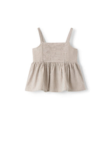 Top with Shoulder Straps in Striped Seersucker | Noce
